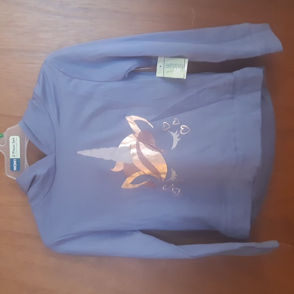 Extremely Me Faded Denim Girls Pant Set - Picture 3 of 8